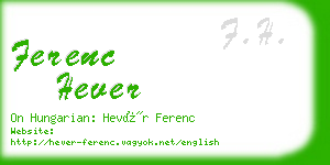 ferenc hever business card
